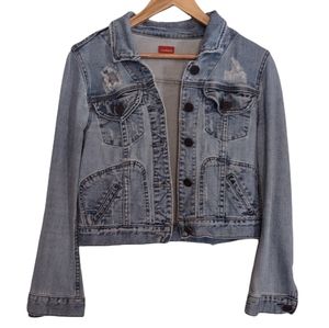 Sundance Distressed Denim Jacket Size M